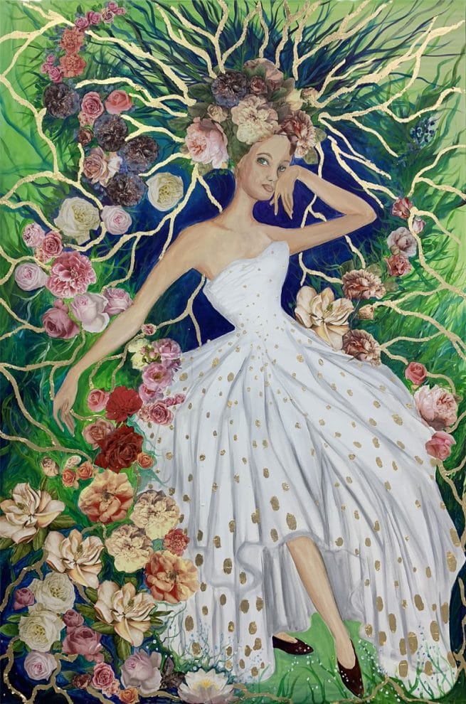 Flower power. Technique mixte. 97 x147 cm